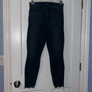Anthropologie LEVEL 99 Tayna High Rise Denim Skinny Jeans Elegant Lace Hems 28